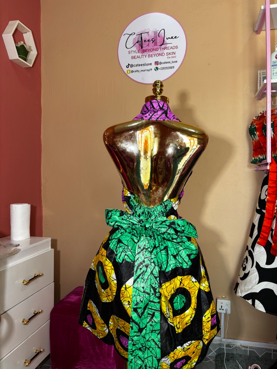 Ankara Backless Dress