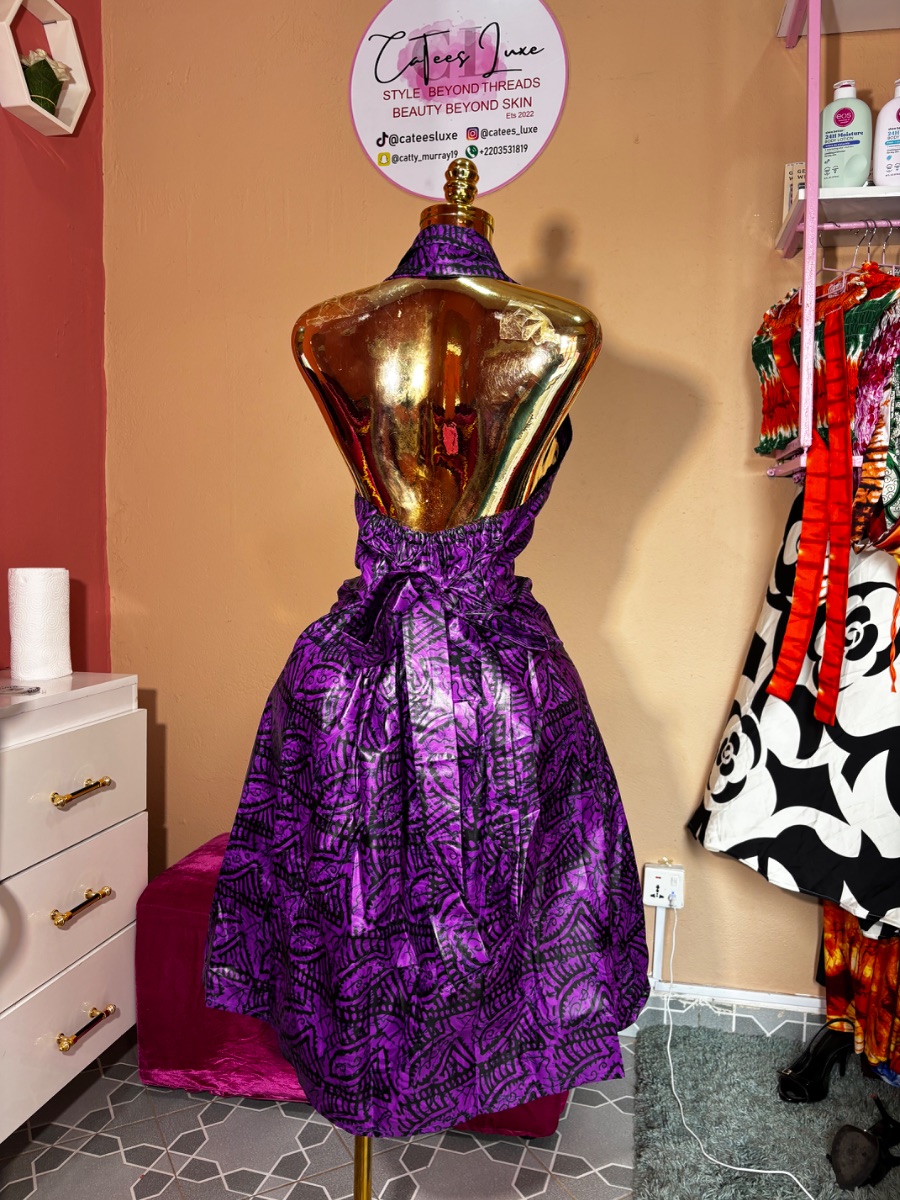 Ankara Backless Dress