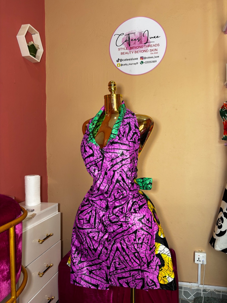 Ankara Backless Dress